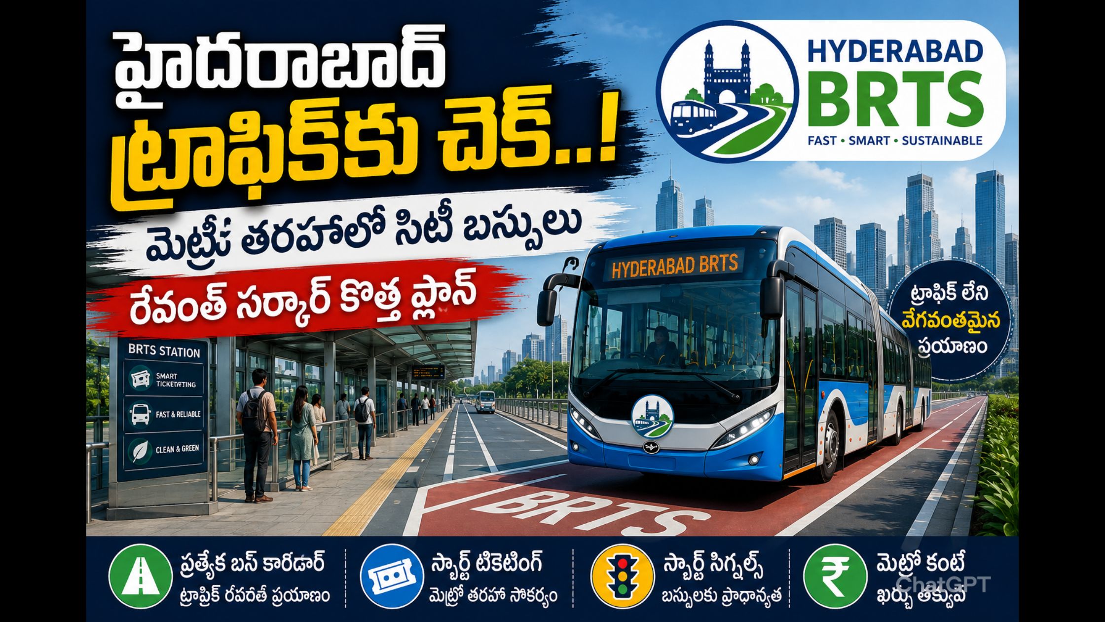 Check on Hyderabad traffic..! Metro-style city buses, Revanth Sarkar's new plan